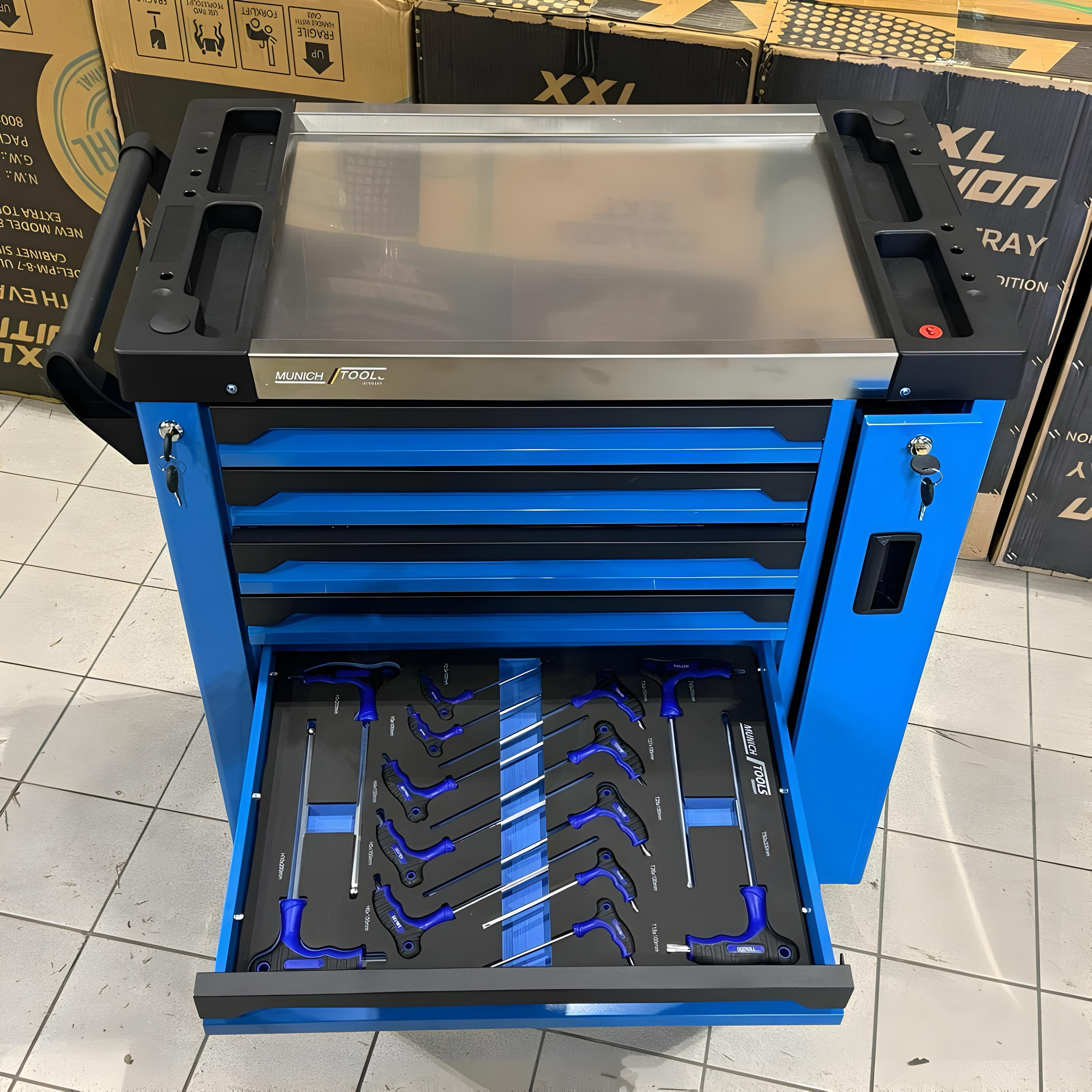 Carrello Attrezzi 8 Cassetti Professionale BLU