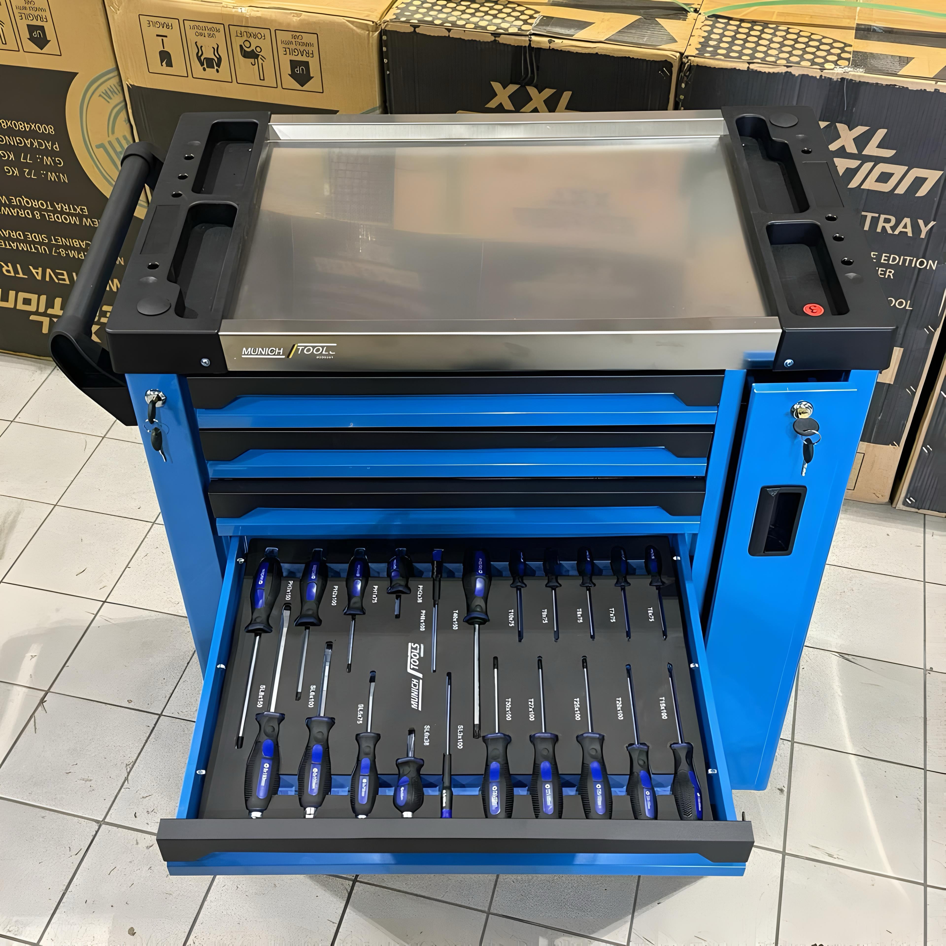Carrello Attrezzi 8 Cassetti Professionale BLU